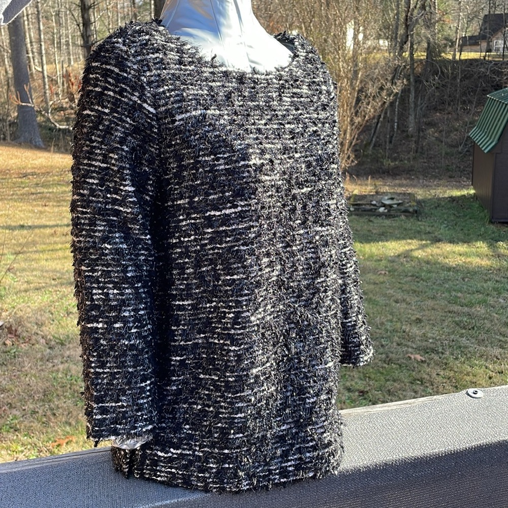 Chico's Shimmery Textured 3/4 Sleeve Top